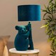 image 2 of ValueLights Teal Velvet Koala Bedside Table Lamp with a Drum Lampshade Animal Light - Bulb Included