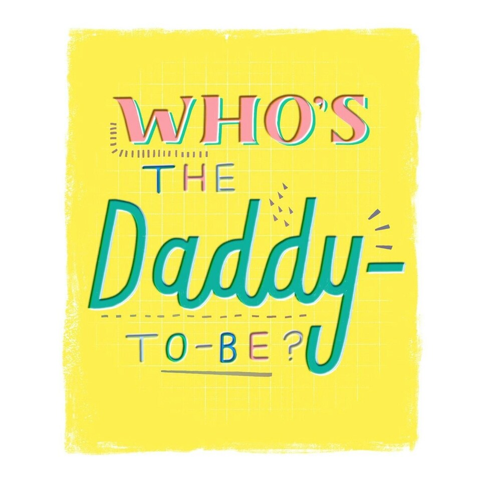 image 1 of Daddy-to-Be Neon Inks and Foil Details Design Greeting Card