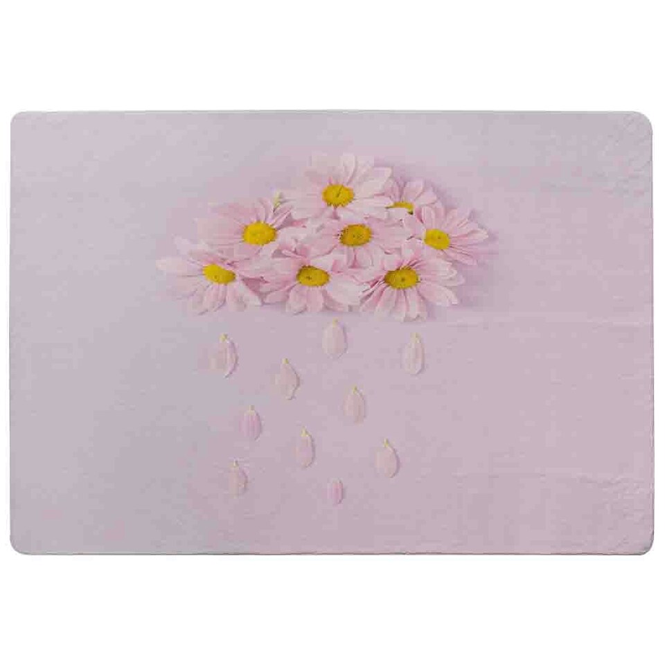 image 1 of Raining Daisy Cloud Rug Pink | XL