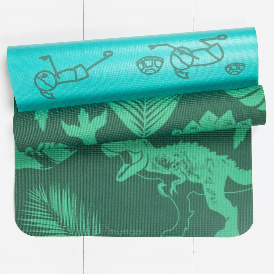 image 1 of Myga Kid's Printed Yoga Mat - Jurassic Jungle
