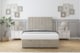 image 1 of Sloomy Langston Cream Plush Ottoman Bed With Mattress With 54" Floor Standing Headboard 4' Small Double
