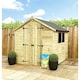 image 1 of 8 x 8 Pressure Treated Tongue And Groove Double Door Apex Shed - 2 Windows + Low Eaves (8' x 8') / (8ft x 8ft) (8x8)