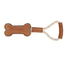 Benji & Flo Tug ´N´ Play Bone Suede Rope Dog Toy - Brown/Beige - One Size