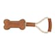 image 1 of Benji & Flo Tug ´N´ Play Bone Suede Rope Dog Toy - Brown/Beige - One Size