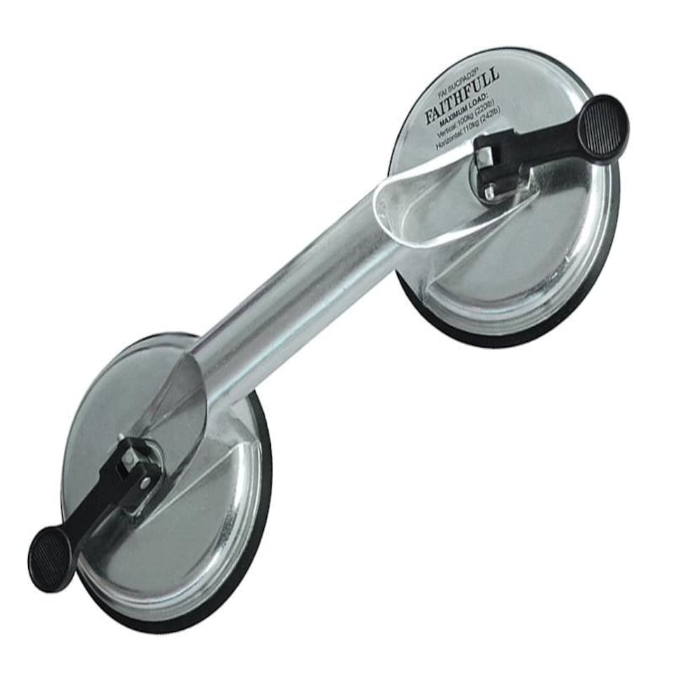 Faithfull Double Pad Aluminium Pro Suction Lifter