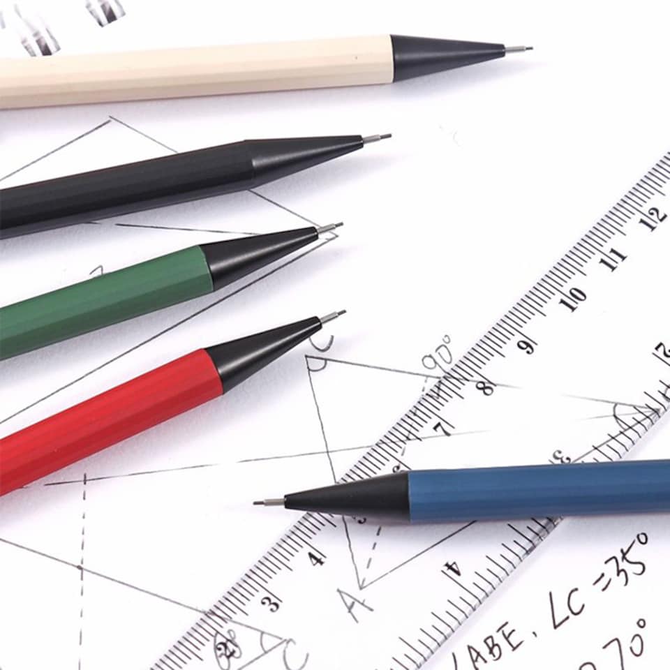 image 1 of Pack of 4 0.5mm Metal Mechanical Pencils With Eraser