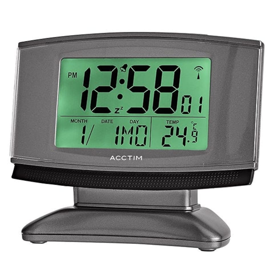 image 1 of Acctim Cuba Alarm Clock Titanium/Black