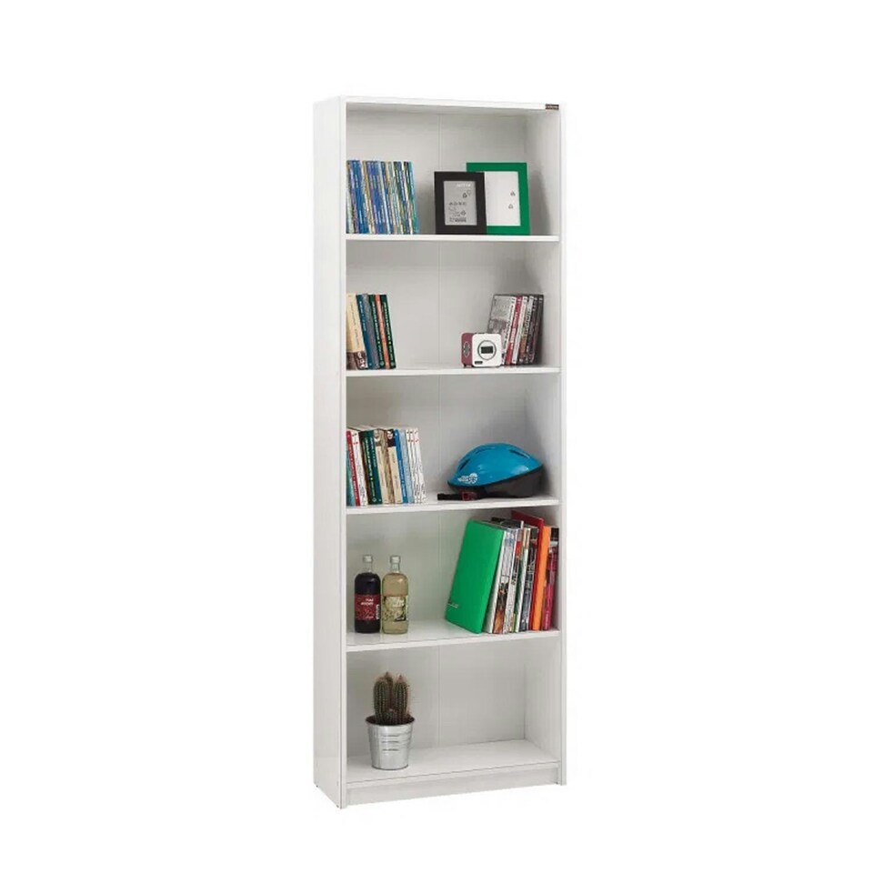 image 1 of Adore Matt White 5 Tier Bookcase Shelving Unit White