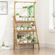 image 2 of Living and Home 3-Tier Wooden Foldable Ladder Shelf with Hanging Rod