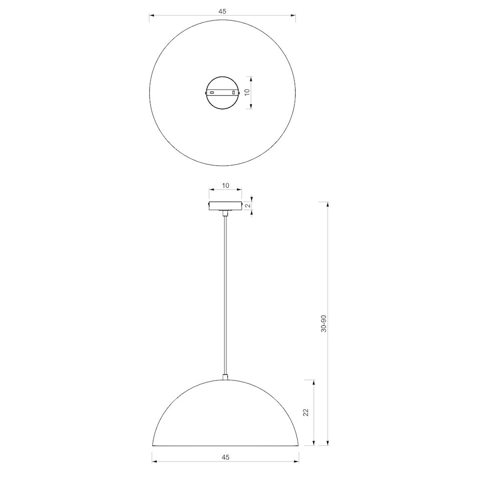 image 1 of Milagro Pendant Lamp Beta Black/Gold 1XE27 45cm