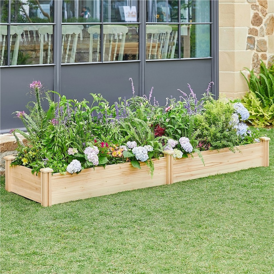 image 1 of Yaheetech Wooden Raised Garden Bed Wood