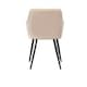 image 5 of Single Camden Modern Velvet Dining Chair with Armrests, Quilted Design & Black Metal Legs Cream