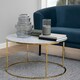 image 4 of Bolton -A1 Round Coffee Table with White Marble Effect Glass Top & Gold Base