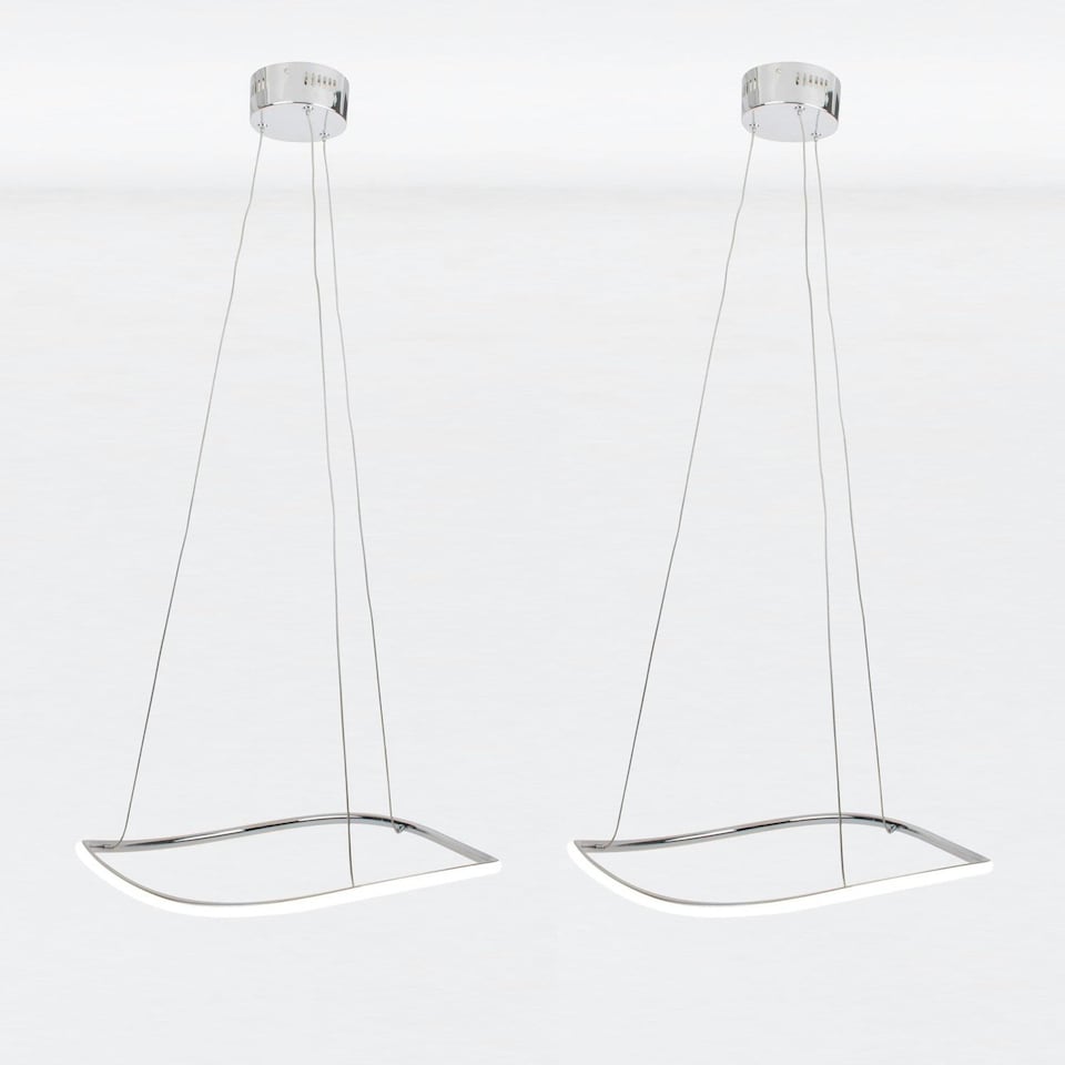 image 1 of First Choice Lighting Set of 2 Polished Chrome LED Ripple Fittings Chrome