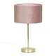 image 1 of ValueLights Charlie Gold Table Lamp Pink Shade & Bulb 