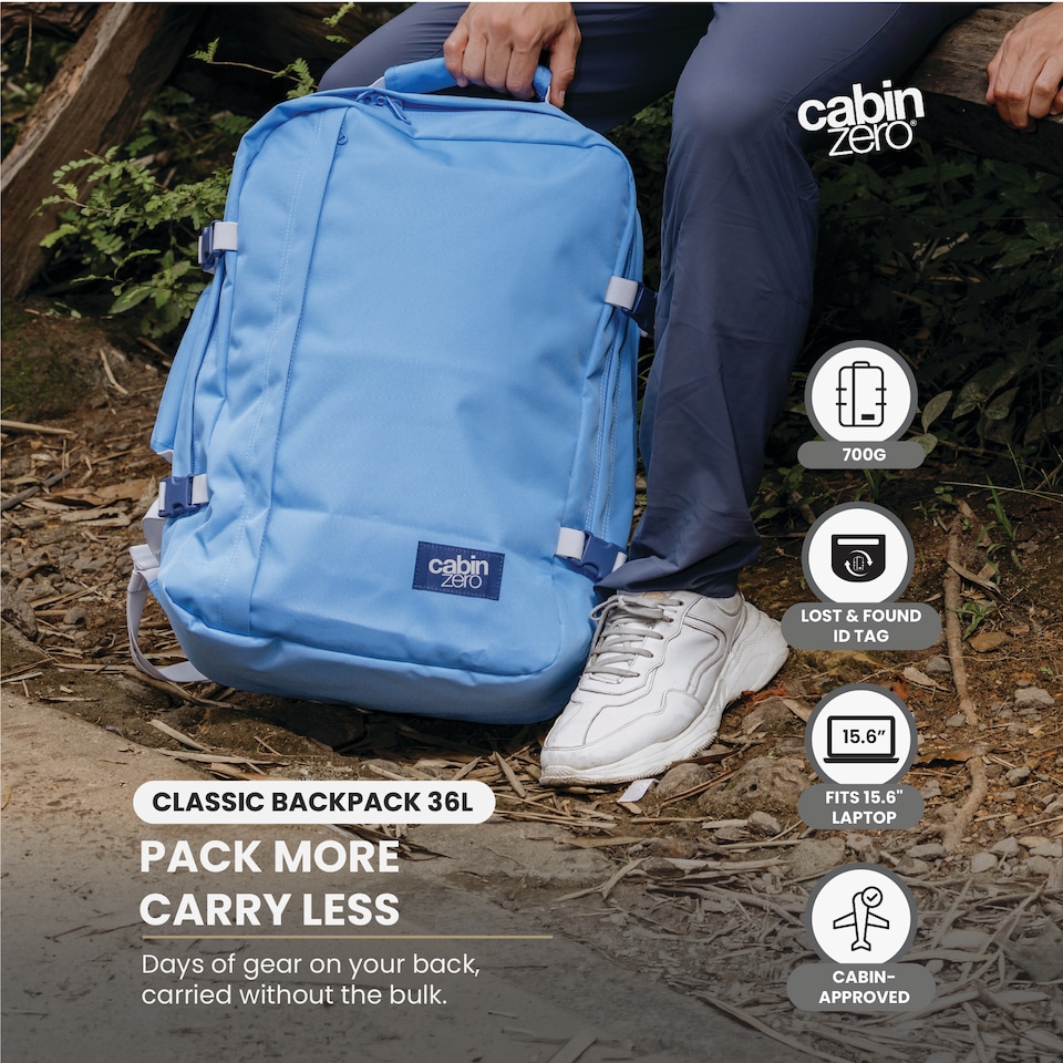 image 1 of CabinZero Classic Cabin Backpack 36L, Carry-on Approved with Lightweight Build