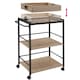 image 6 of Drinks Trolley Worcester - 3 shelves and removable tray, 4 swivel castors with parking brake | Brown | industrial wood light, oak Sonoma | 65 x 41,50 x 87 cm | 1