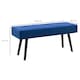 image 3 of HOMCOM End of Bed Bench with X-Shape Design and Steel Legs, Upholstered Hallway Bench for Bedroom, Blue
