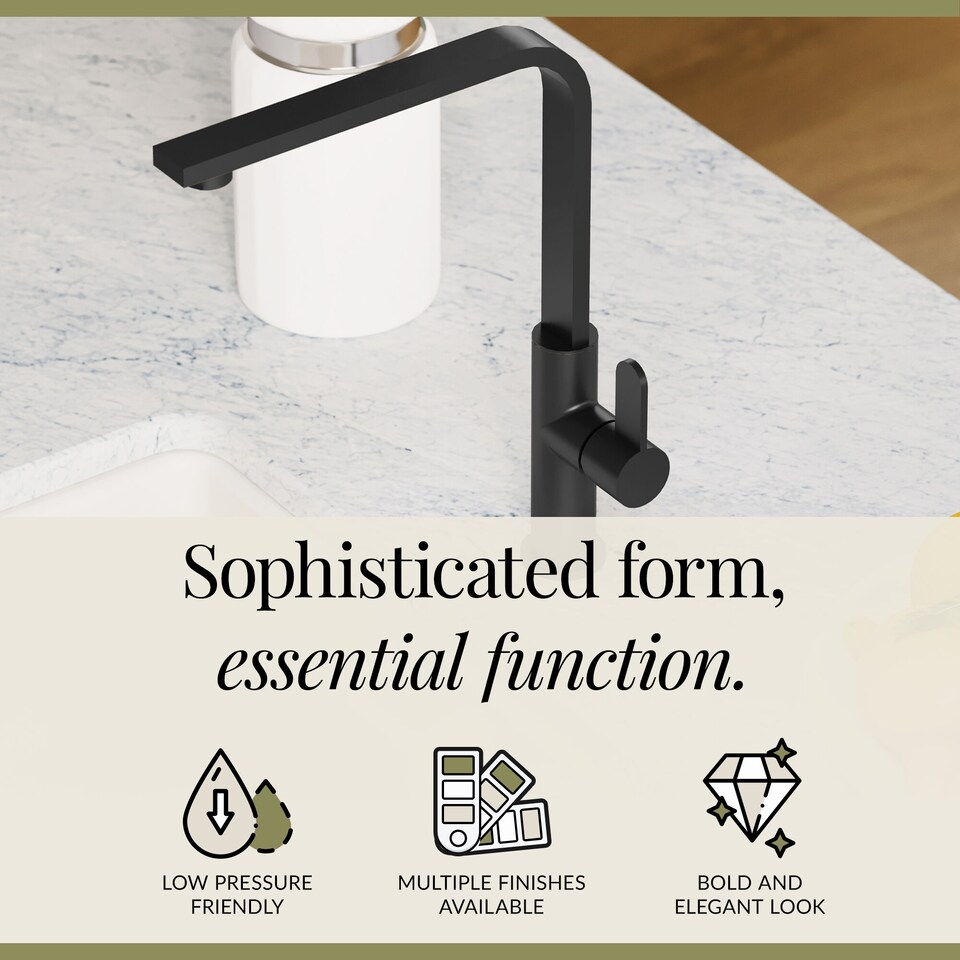 image 1 of Chara Kitchen Sink Mono Mixer Tap - Matt Black Single Lever Handle | Black | Matt Black | 1