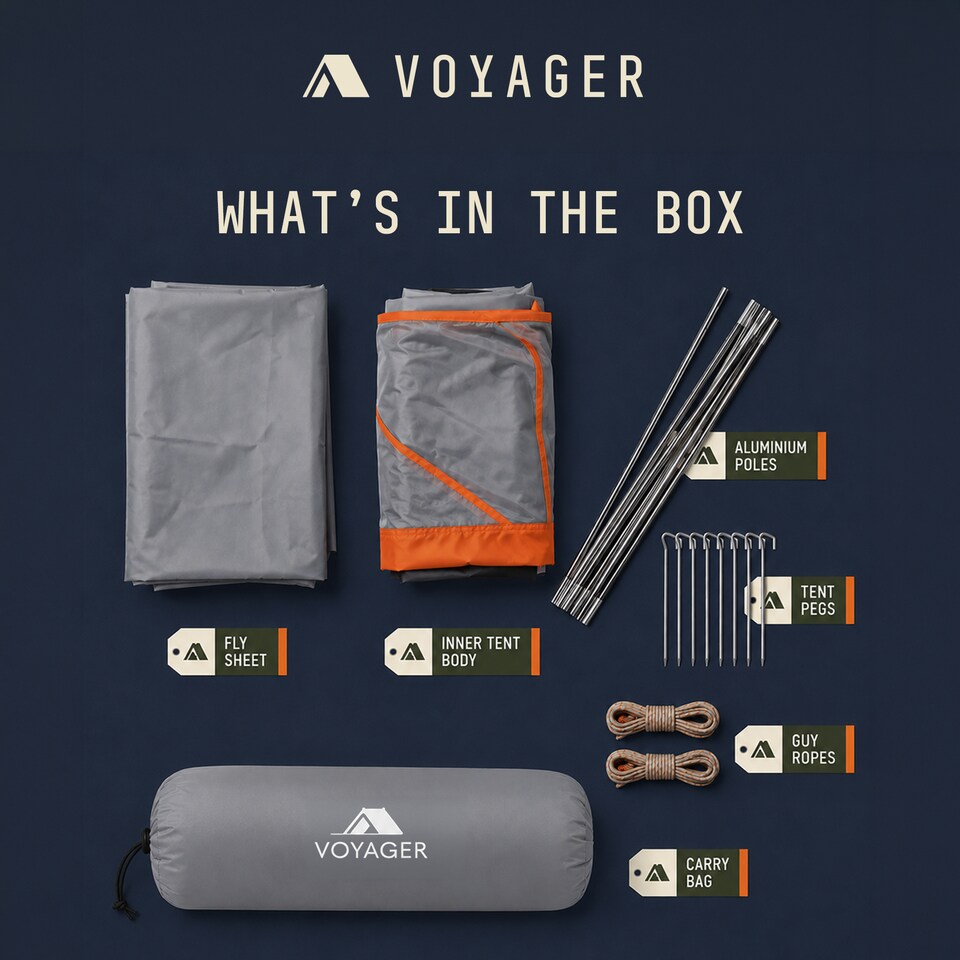image 1 of Voyager 2 Man Dome Tent with Taped Seams and Breathable Mesh Inner
