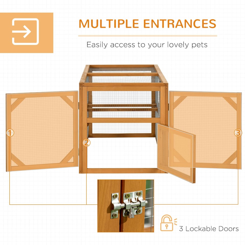 image 1 of PawHut Wooden Chicken Coop w/ Perches, Doors, for 2-4 Chickens