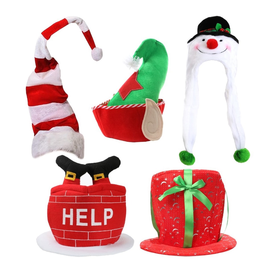 image 1 of 5 Pack Novelty Christmas Hat Set | Multi | 5