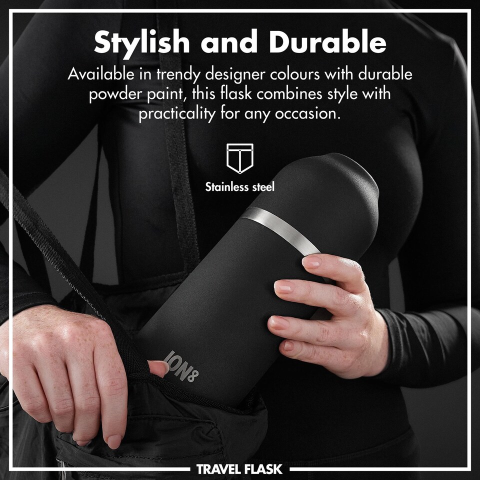 image 1 of Luma Flask & Mug, Vacuum Insulated, 700ml (24oz) | Black | Black | One Size