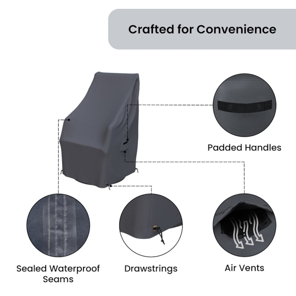 image 1 of Covers and all Rusi Patio Swivel Chair Covers Set of 2 Water-Repellent UV-Resistant Polyester with Tie-Downs for Outdoor Dining Armchairs, 23.2 W x
