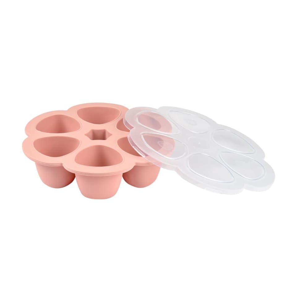image 1 of Béaba Silicone 6 Weaning Portions Storage Tray 90ml Pink