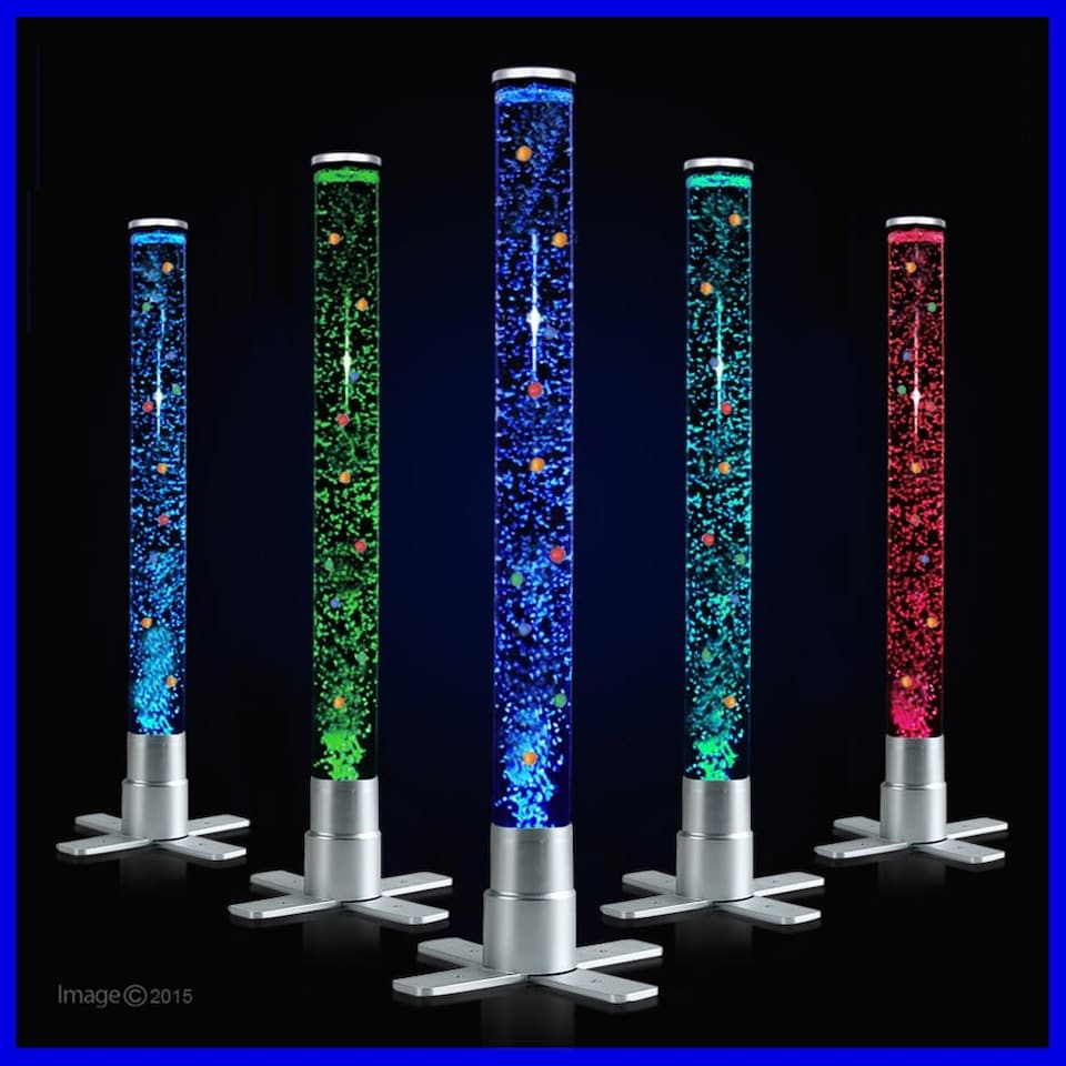 image 1 of ValueLights Colour Changing Novelty Sensory Fish Bubble Lamp 60cm
