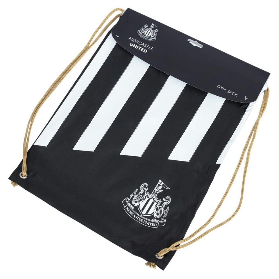 image 1 of Newcastle United FC Stripe Drawstring Bag - Black/White - One Size | Black | One Size
