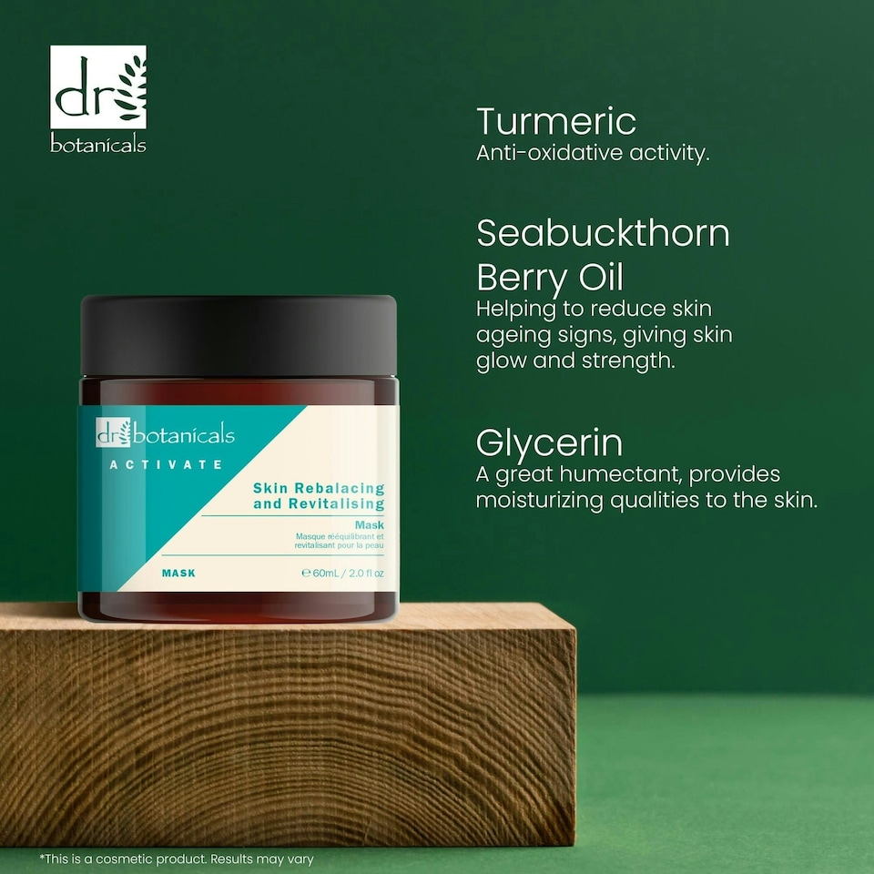 image 1 of Dr Botanicals Activate Skin Rebalancing & Revitalising Mask 60ml Twin Value Savings Pack