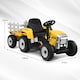 image 2 of COSTWAY 12V Kids Ride On Tractor with Trailer Music Yellow