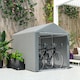 image 7 of Outsunny 1.6 x 2.2m Garden Storage Shed Tent, Portable Shed Shelter with Galvanised Steel Frame and Large Door, for Motorbike, Garden Tools, Bike Storage, Light Grey | Grey | Light Grey | 1