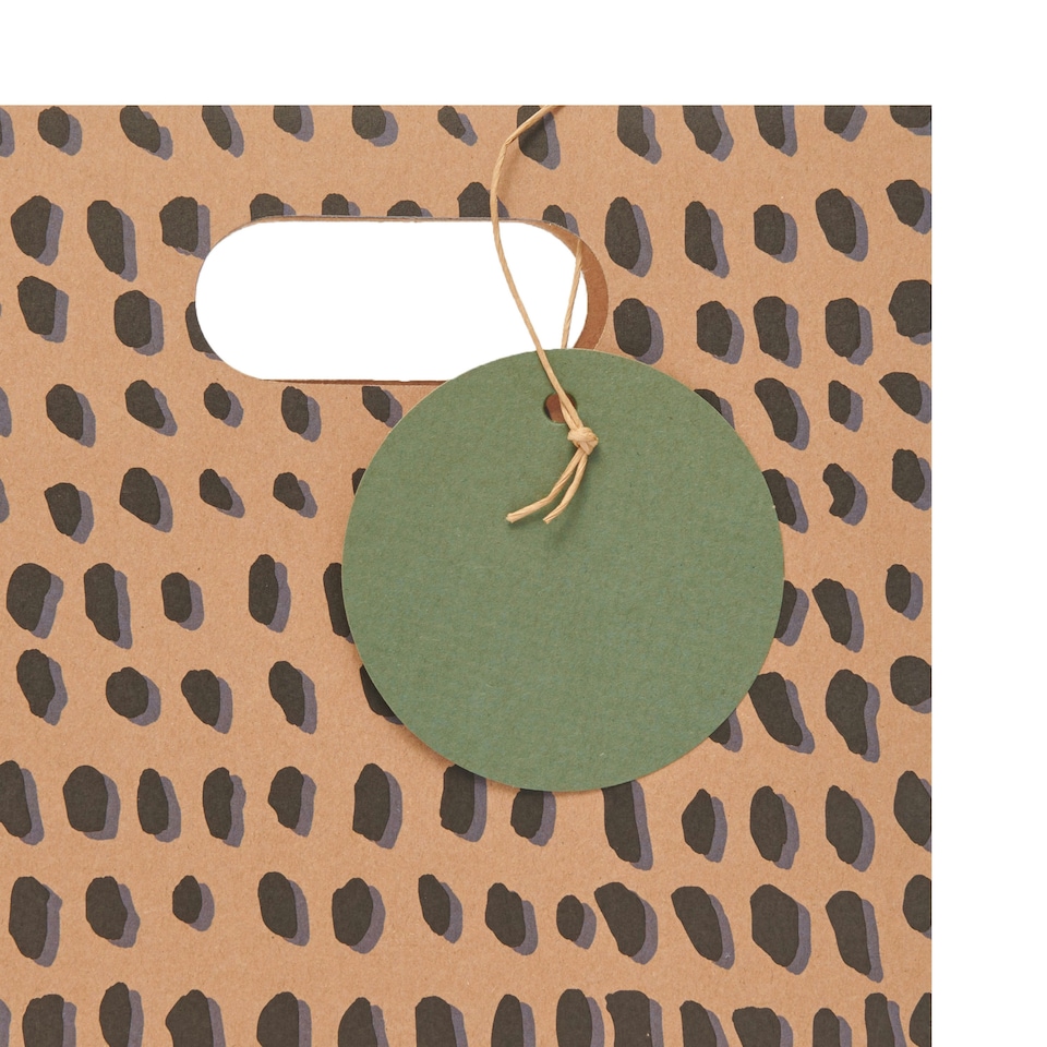 image 1 of Multipack of 3 Medium Gift Bags | Party Bags for Presents | Birthdays | For Him/Her/Friend | Eco Print Design Brown