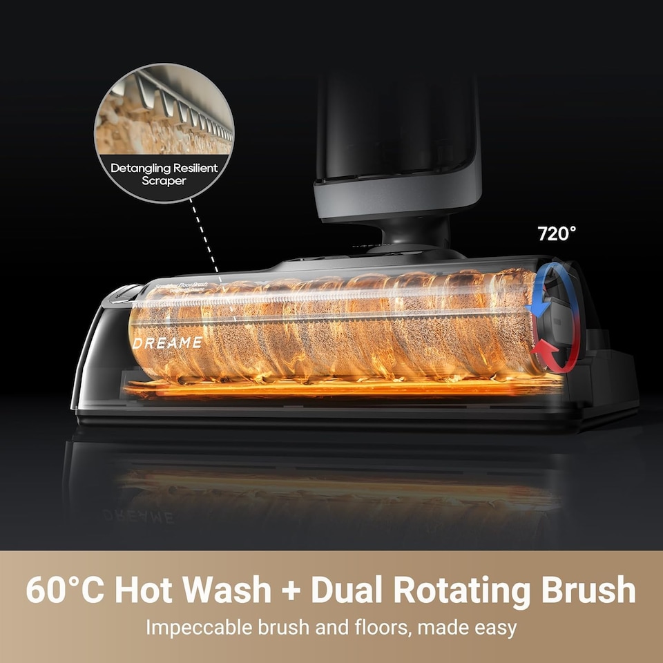 image 1 of Dreame H14 Pro Wet & Dry Vacuum, Dual Edge Rotating Brush, 18kPa Suction,180 Degree Lie-Flat, Brush Care, 5min Drying Control
