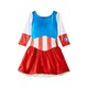 image 3 of Captain America Girls Dream Metallic Costume - Red/Blue/White - 3-4 Years 3
