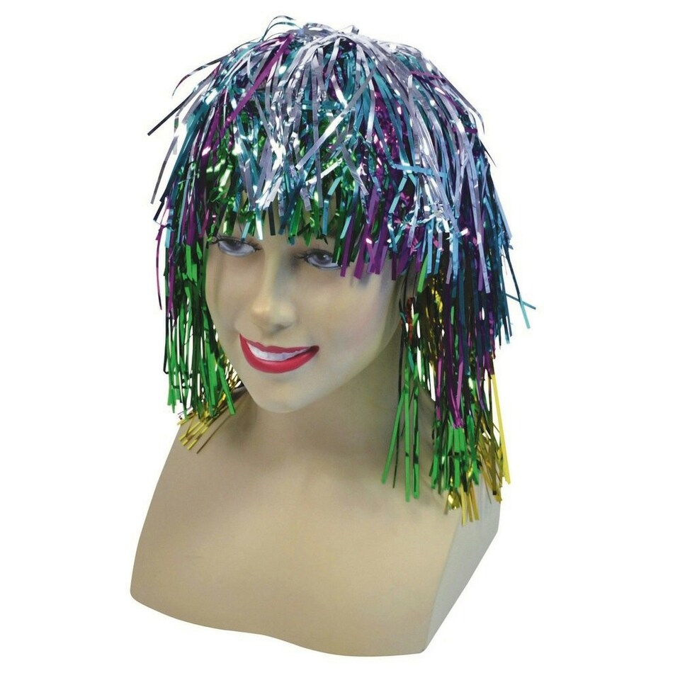 Bristol Novelty Unisex Tinsel Wig - Multicoloured - One Size One Size
