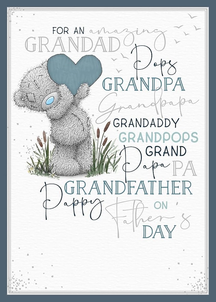 image 1 of Bear Holding Heart Amazing Grandad Multi Caption Father's Day Card