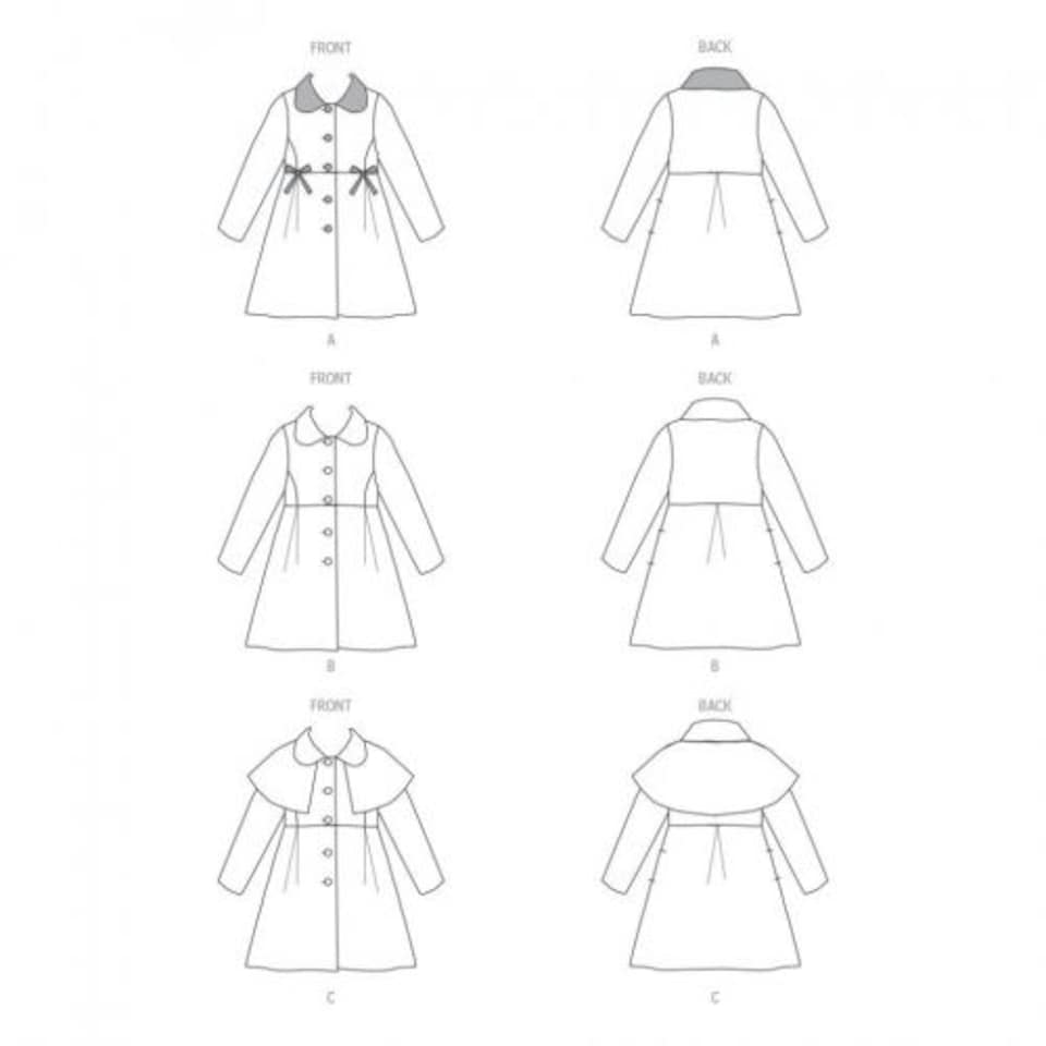image 1 of Butterick 6921 Paper Sewing Pattern – Children’s Coat, UK Sizes Cdd (2–3–4–5), Intermediate