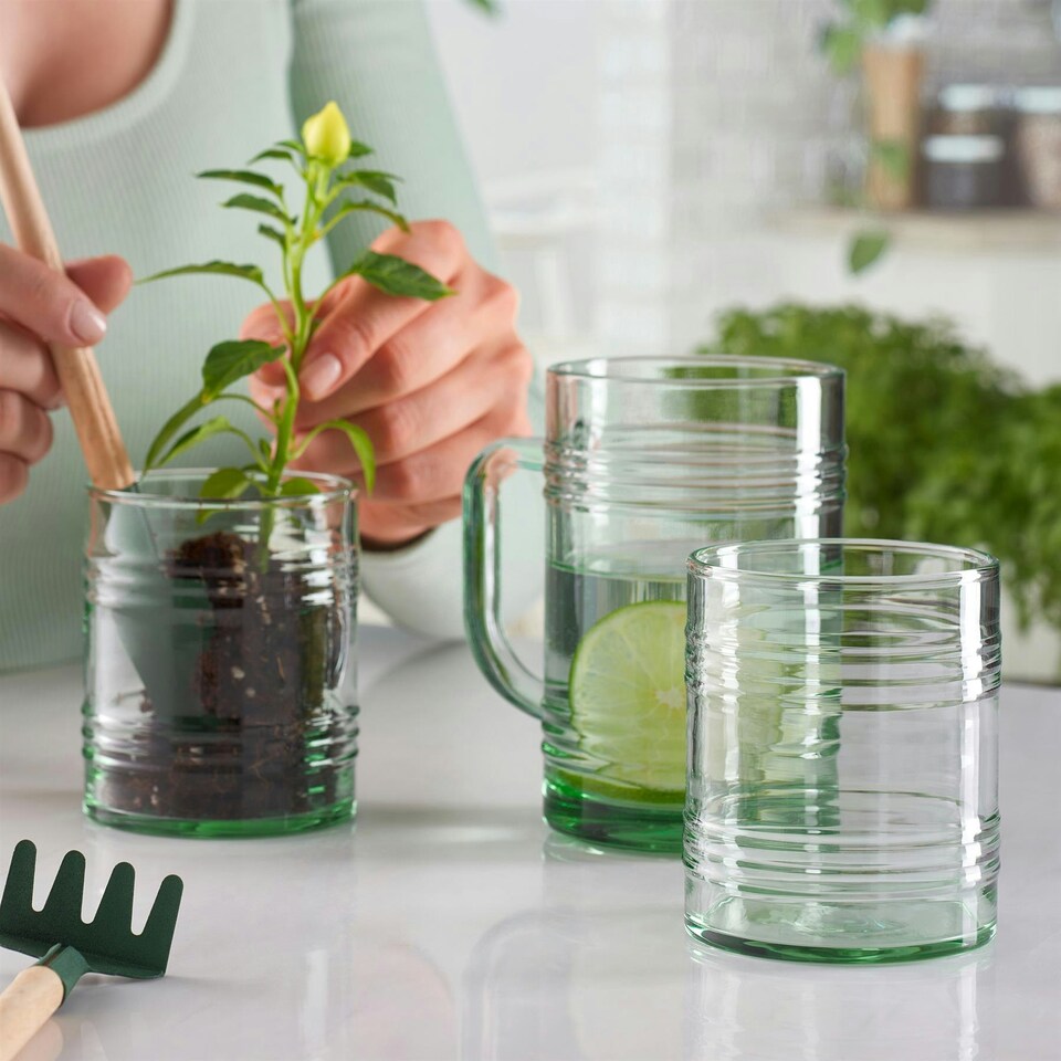 image 1 of Pasabahce 12pc Aware Tincan Recycled Glassware Set - Green