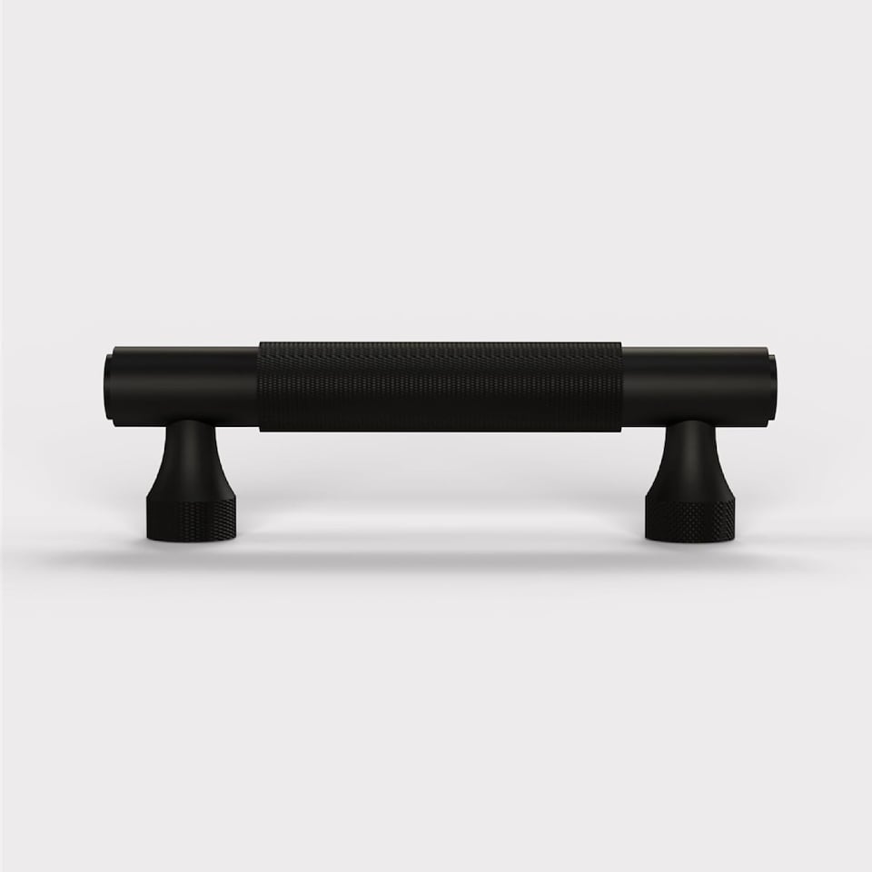 image 1 of Pushka Home Solid Brass Knurled Bar Handle 632mm - Black