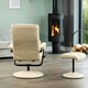 image 3 of Gibson Swivel Recliner and Footstool - Cream