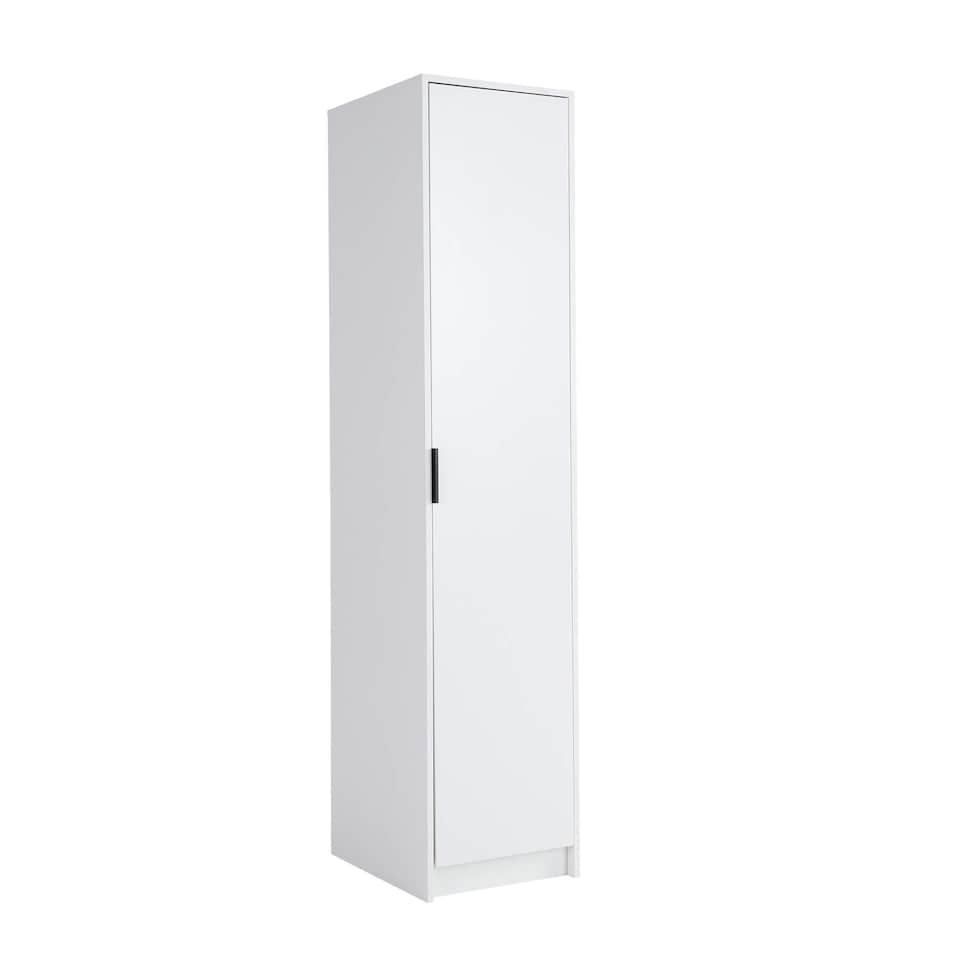 image 1 of Phoenix Wardrobe 1 Door Space Saving Bedroom Home Furniture Clothing Storage Unit | White