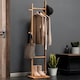image 4 of Living and Home Wooden Slim Clothing Rack with Hooks | Multi