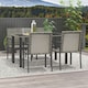 image 6 of Outsunny Rattan Garden Furniture for 4, Dining Table and Chairs, Mixed Grey