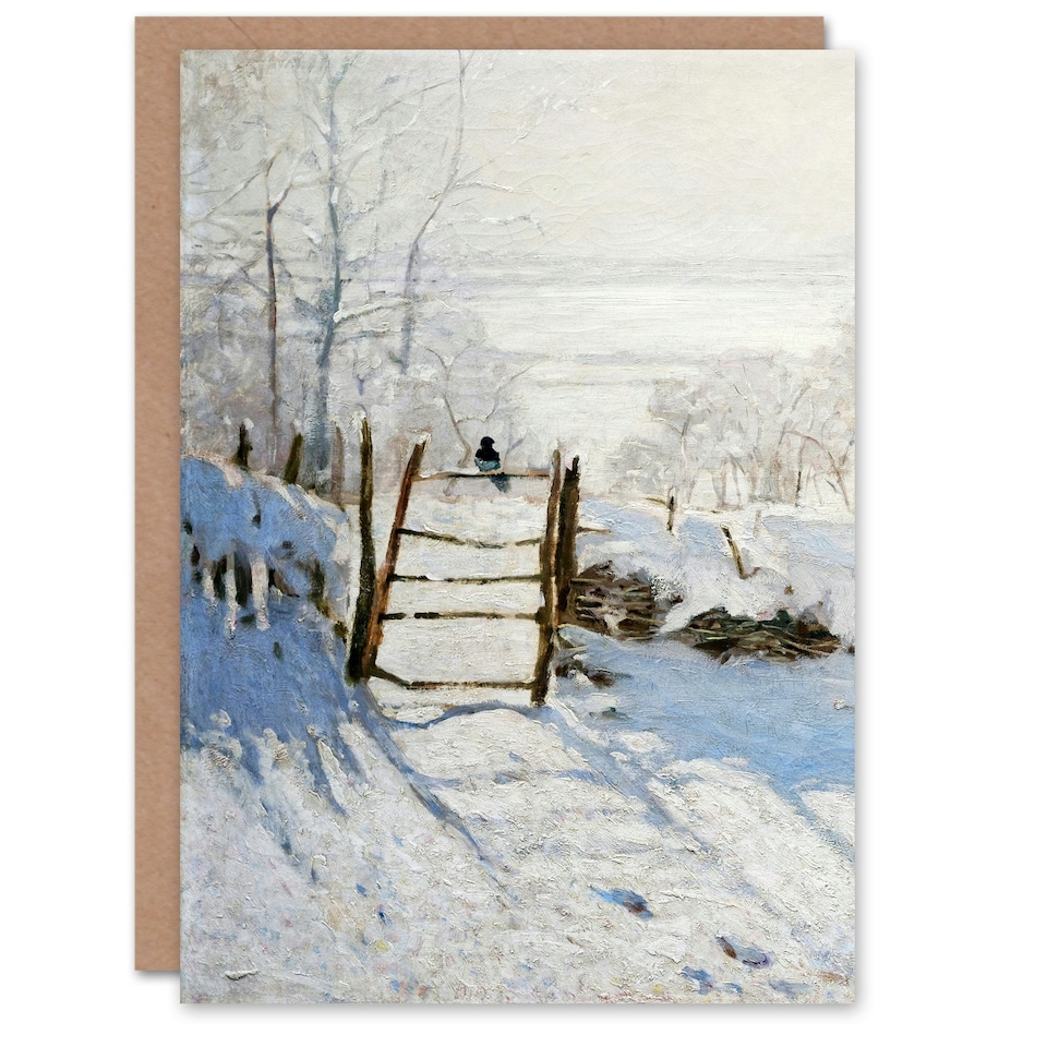 image 1 of Claude Monet Art Card The Magpie Winter Landscape