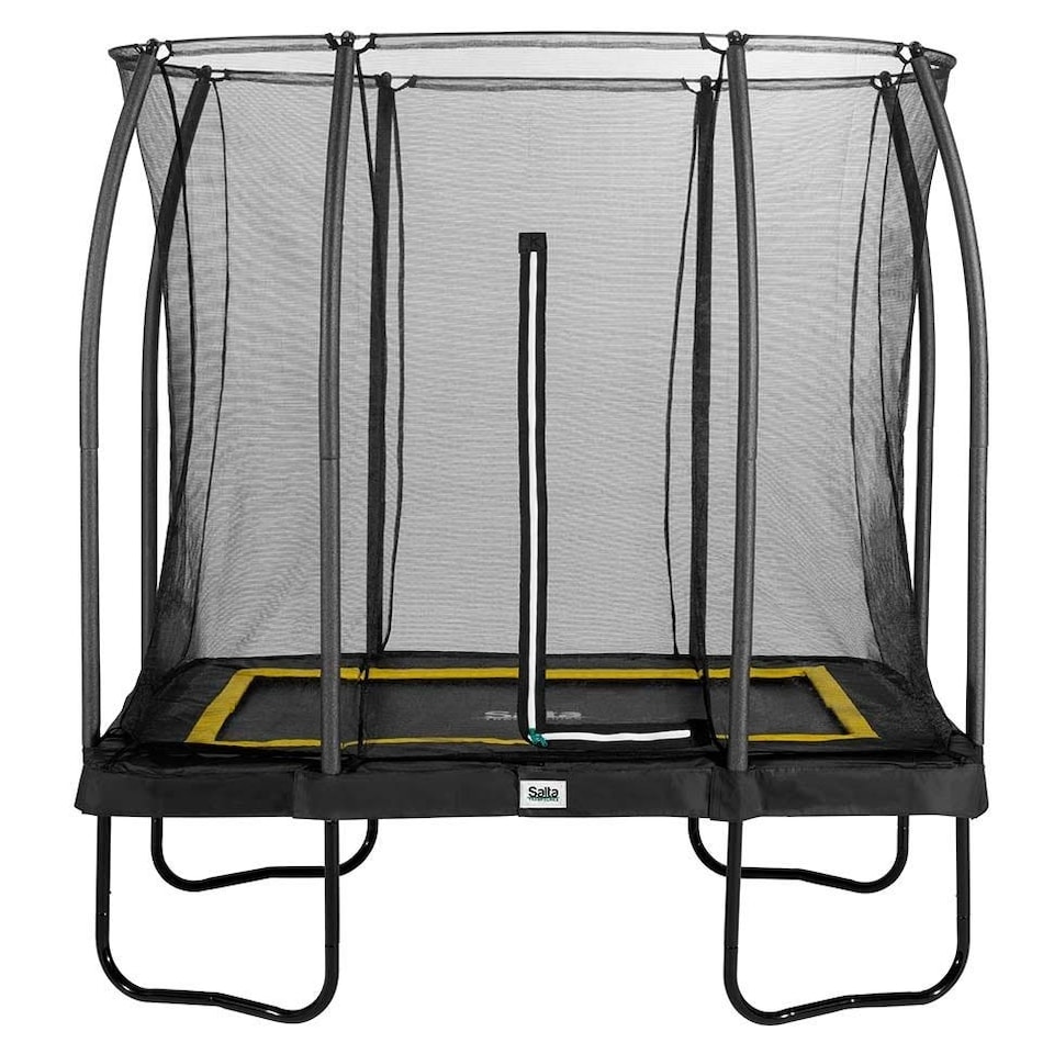 image 1 of 10ft x 7ft Salta Black Rectangular Comfort Edition Trampoline with Enclosure