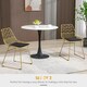 image 4 of HOMCOM Luxurious Dining Chairs Set of 2, Metal Wire Kitchen Chair with Removable Velvet-feel Cushion, Cut-out Back and Steel Frame for Dining Room, Gold Tone