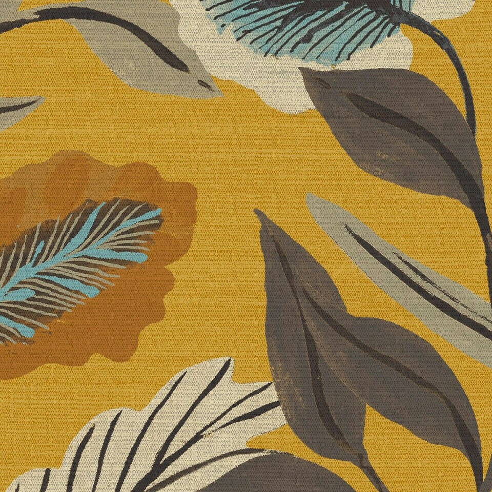 image 1 of Sublime Paradise Arts Ochre Wallpaper | Yellow | Green | 10m Length x 52cm Width